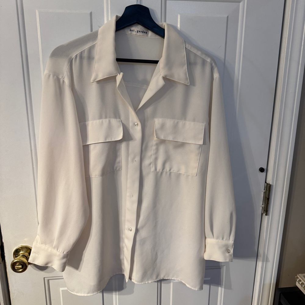 Vintage 90s White Button-Up Shirt - Picture 4 of 5